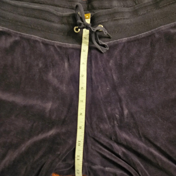 Calvin Klein Black Velvet Wide Leg Pull On Athleisure Pants Cottom Blend L GUC - Picture 9 of 11